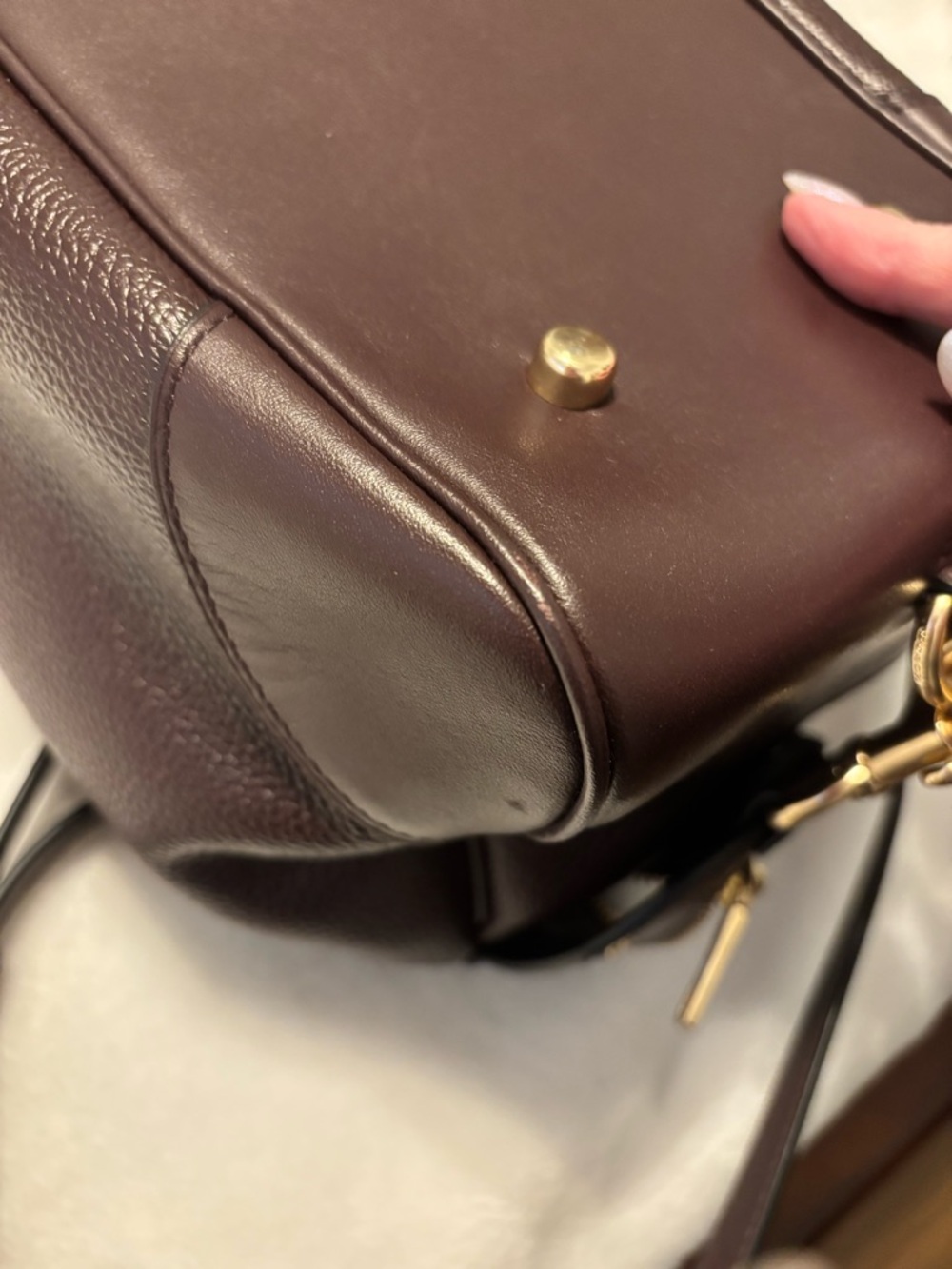 Coach Pebbled Leather Satchel in Deep Burgundy - Picture 11 of 14